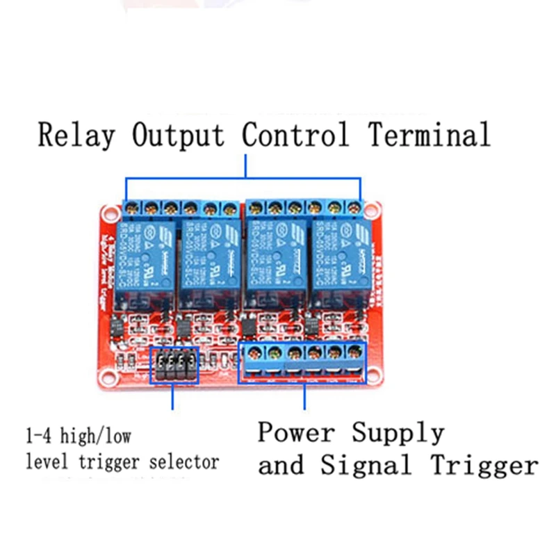 1 шт. 4 канала 5 в 12 В 24 В релейный модуль щит с опора для оптопары высокий и низкий уровень триггера 1-4 способ