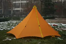 860G Сверхлегкий палатки кемпинга 3-4 лицо Открытый нейлон 20D с обеих сторон Кремниевой Бесштоковые покрытие пирамидка большая палатка Кемпинг 3 сезона