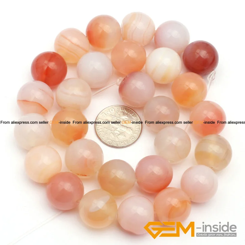 

14mm 16mm Round Pink Agates Beads Natural Stone Beads DIY loose beads for bracelet making Strand 15" wholesale 14mm 16mm