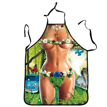 Kitchen Cooking Apron Printed Funny Aprons Dinner Party Baking Tool Delantal Cocina For Woman Fried Picnic Accessory CWQ006