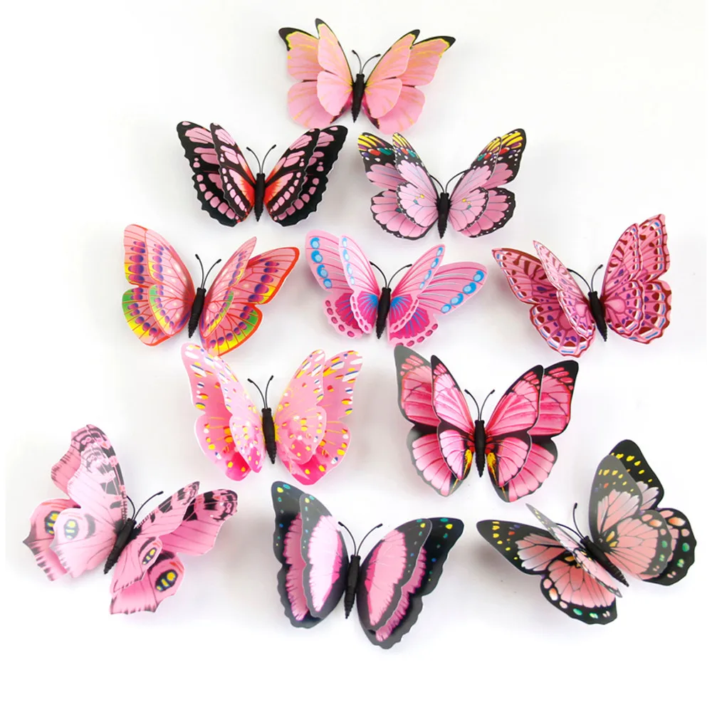 

12x 3D Butterfly Car Sticker Fridge Magnet CAR Decor Decal Applique Sticker b# dropship