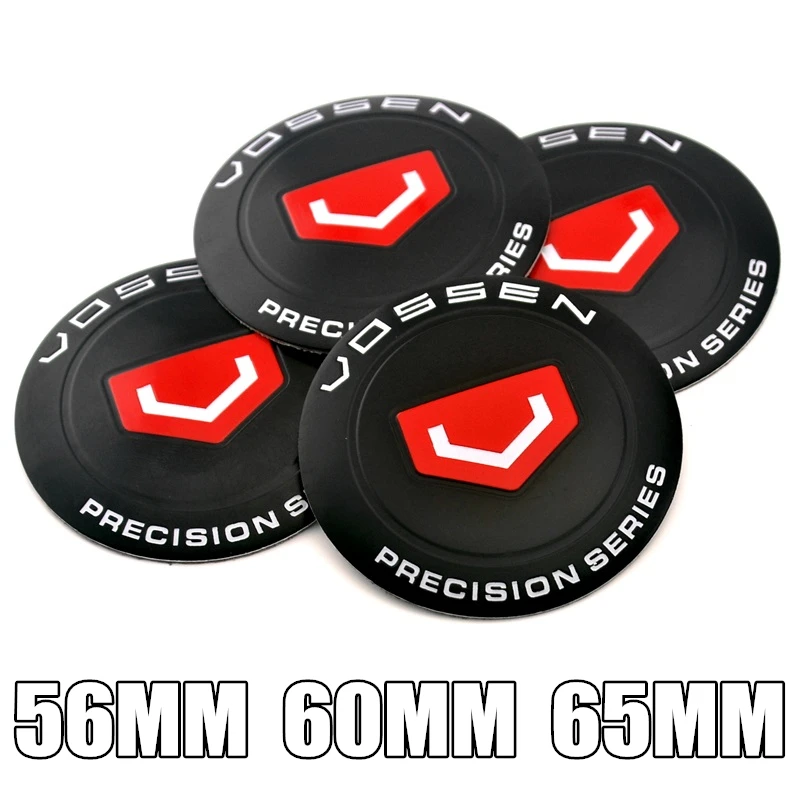 

Black Vossen 56mm 60mm 65mm Aluminum Wheel Center Cap Decal Badge Sticker for VOSSEN Rims Wholesale Hubcap Sticker