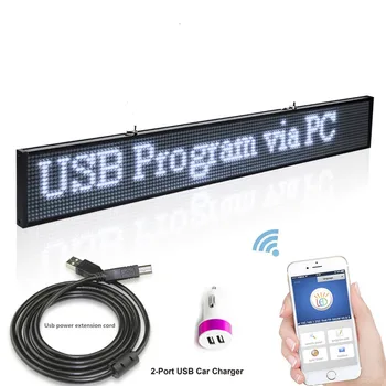 

12V 50cm P5 White SMD Car truck Taxi Rear window Scrolling LED Display Board by wireless Fast Programmable Support Car Charger