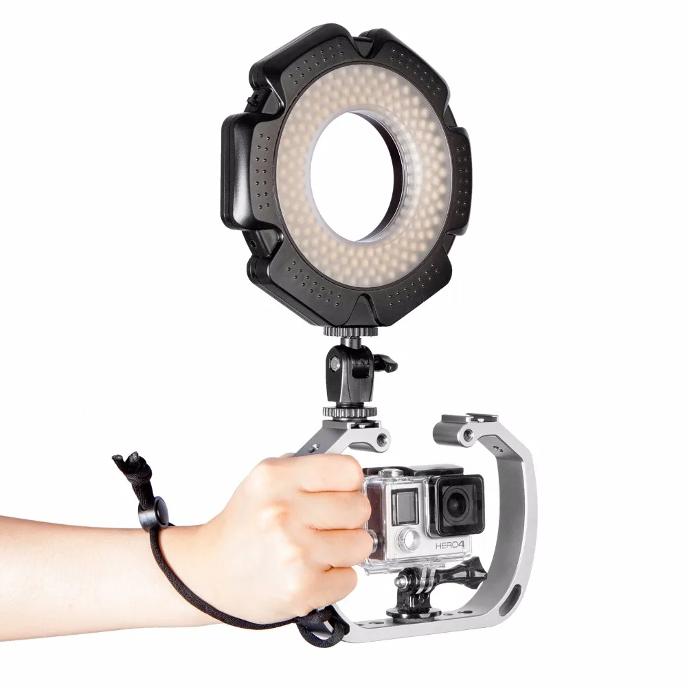 Diving Underwater Aluminum Selfie Monopod Mount Double-Arm Tray Handheld For Gopor Action Camera Holder (5)