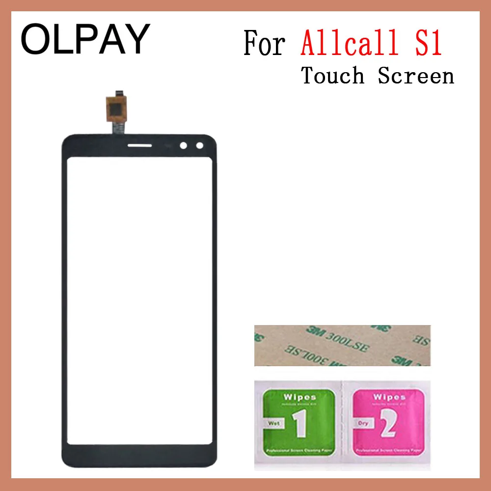 OLPAY 5,5 дюймов Новинка для Allcall S1 сенсорный экран дигитайзер панель передняя внешняя стеклянная линза сенсор Бесплатный клей+ салфетки - Цвет: Black No Tools