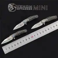 新ミニナイフ毒攻撃ポケットナイフ M390 刃 titanium + ジルコニウム合金ハンドルケビン · ジョン · 折りたたみキャンプギフトナイフ