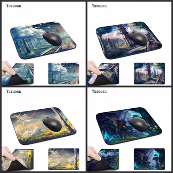 

Yuzuoan Water Trees House Tower Scenery Custom Support Printing Mousemat Anti-slip Computer Mousepad Gaming Speed Mice Play Mat