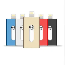 BASEQI USB flash drive for iphone 6/6 plus/5/5S ipad metal pen drive hd memory stick dual lens mobile otg micro 32G/ 64GB