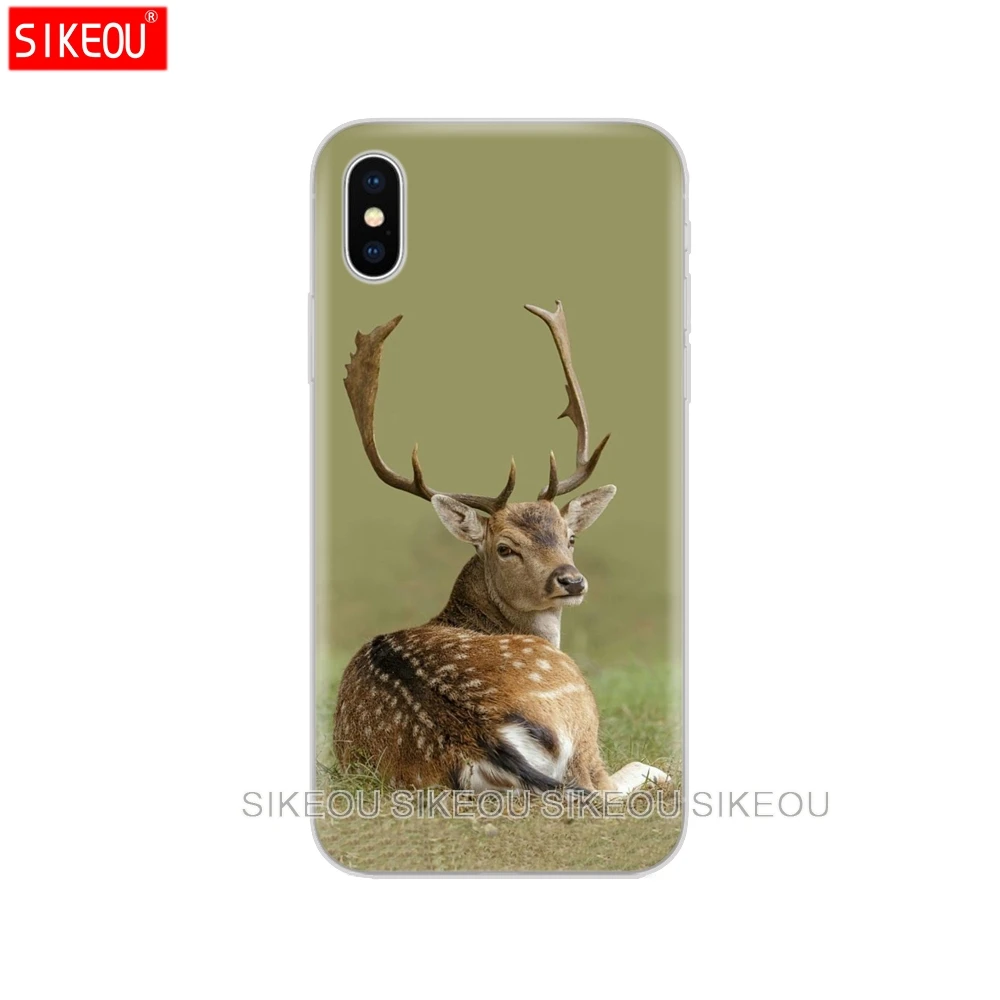 Силиконовый чехол для телефона Iphone 6X8 7 6s 5 5S SE Plus 10 XR XS Max чехол минималистичный с изображением животного оленя - Цвет: 32924
