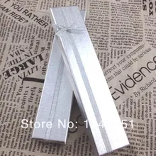 48 шт./лот серебро Цвет Бумага Jewelry Коробки 20x4x2 см Цепочки и ожерелья Подарочная коробка браслеты Браслеты дисплей упаковку