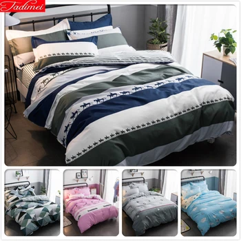 

Concise Couple Double Big Size Bedding Set 3pcs/4pcs Kids Child Soft Cotton Bed Linens 1.35m 1.8m 2m 2.2m King Queen Single Size