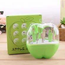 Набор маникюра из нержавеющей стали в форме яблок 9 шт./компл. ножницы для ногтей инструмент для макияжа для путешествий для ухода за ногтями