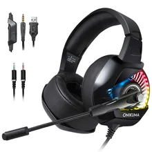ONIKUMA K6 игровая гарнитура с микрофоном Casque PC Gamer Bass стерео наушники для PS4 Геймпад Xbox One ноутбук компьютер