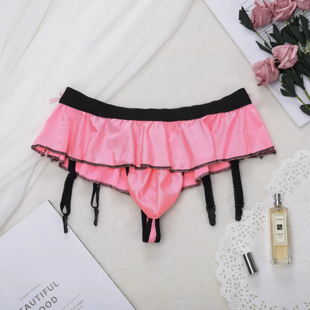 

2019 New Arrival Sexy Intimates Mens Seductive Underwears Patchwork Charming Crotch Bodysuit G-string Underpants Hot Red 50*