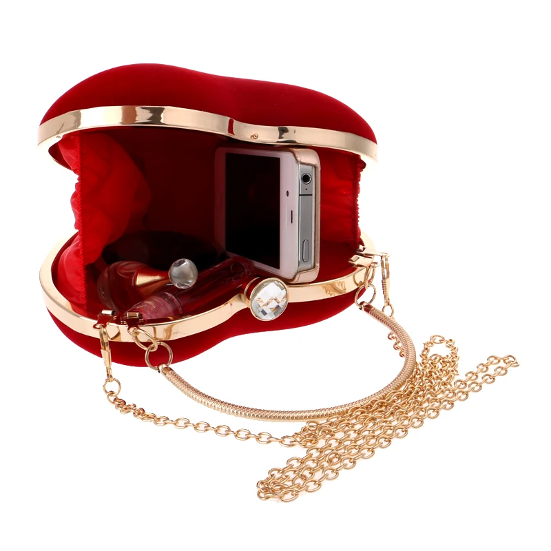 Heart Shaped Diamonds Women Evening Bags Chain Shoulder Purse Day Clutches Evening Bags For Party Wedding Heart Shaped Diamonds Women Evening Bags Chain Shoulder Purse Day Clutches Evening Bags For Party Wedding