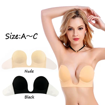 

Women Sexy Push Up Silicone Strapless Invisible Bra Backless Adhesive Stick On Gel Intimates Soutien Gorge Bralette