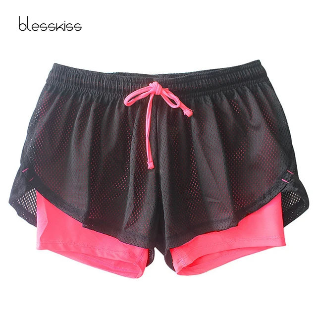 Blesskiss Yoga Shorts Women Fitness Top Spandex Neon Elastic Lulu Running Workout Short Leggings For Ladies Gym Sport Shorts 2