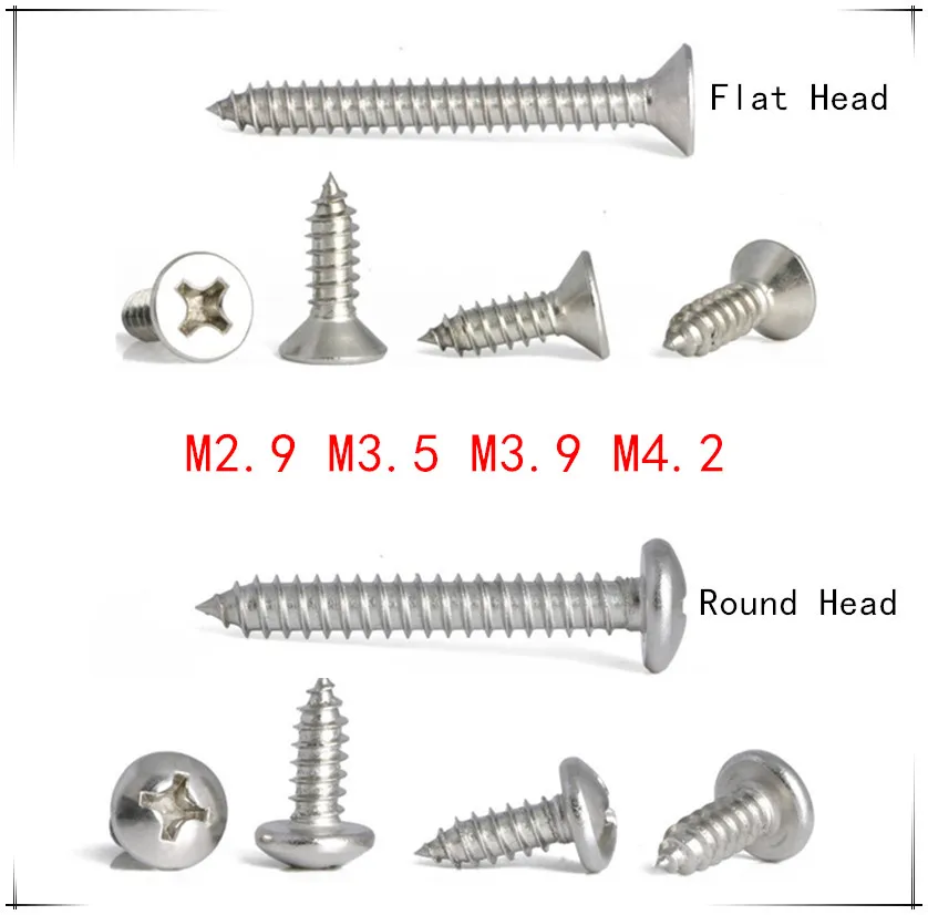 Stainless Steel Phillips Screws M3/m3.5/m4/m4.2x10/12/16/20/30/40/50mm ...