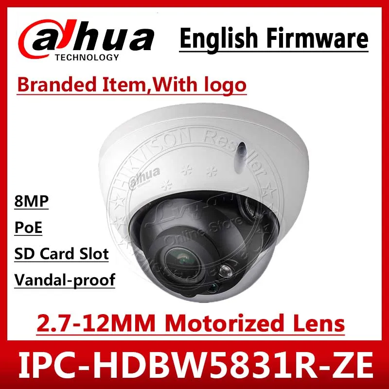  Dahua Original IPC-HDBW5831R-ZE 4K 8MP POE 2.7mm ~12mm motorized Lens IR50m IP67 1K10 Security Came
