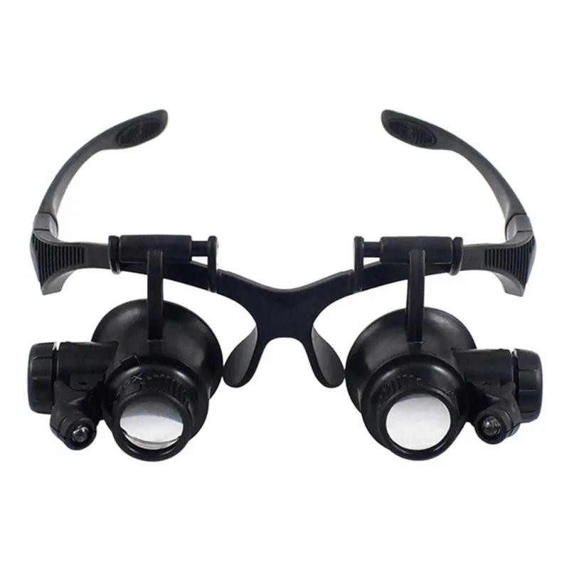 10X 15X 20X 25X magnifying Glass Double LED Lights Eye Glasses Lens