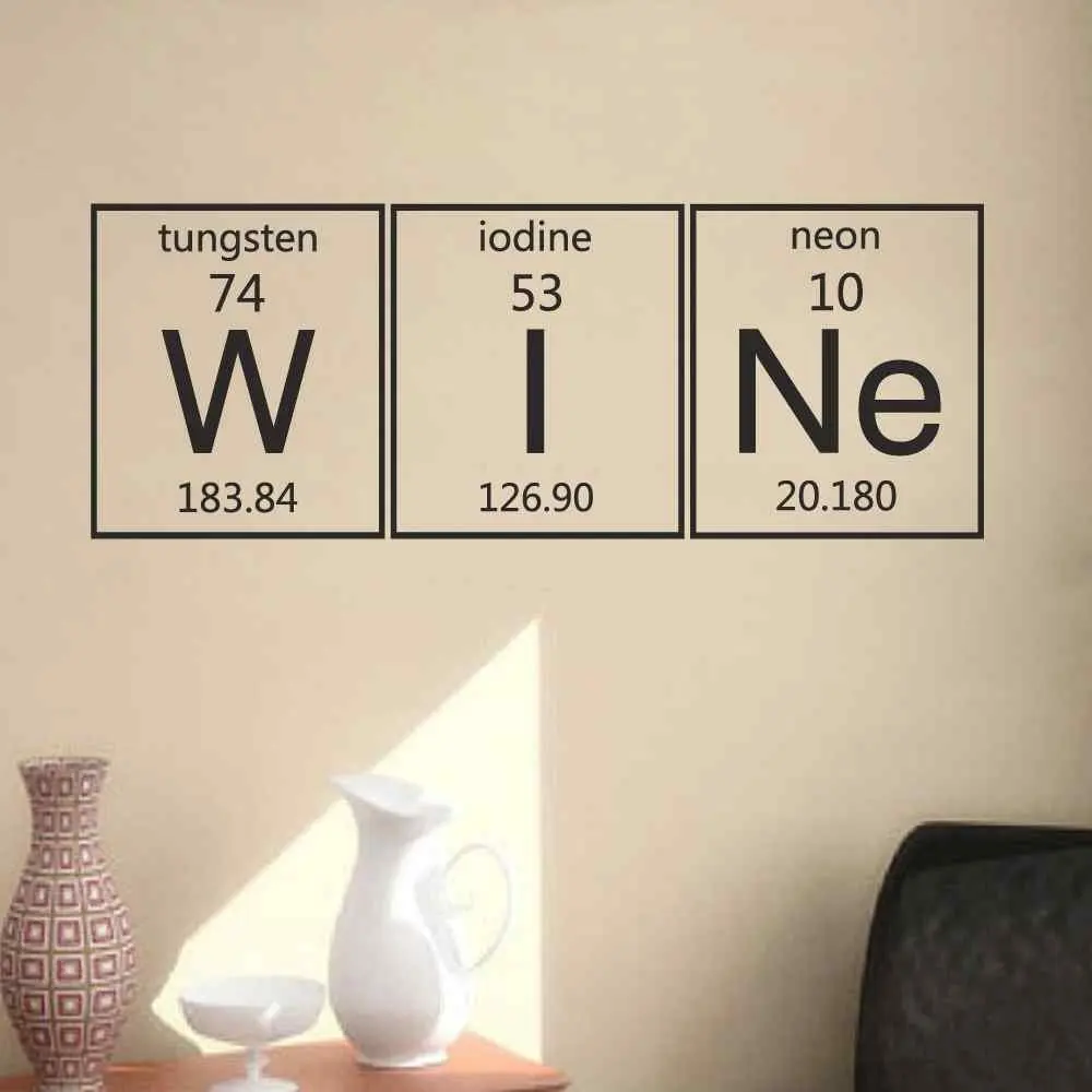 Us 5 29 2018 Neymar Stickers Periodic Table Wine Elements Wall Sticker Vinyl Lettering Decals Dining Room Kitchen Art Home Decor M223 In Wall