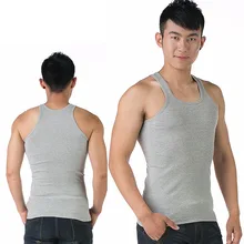 Летний мужской сексуальный жилет сплошной цвет u-образный вырез майка топы без рукавов рубашки мужские повседневные Колготки жилеты dodod886