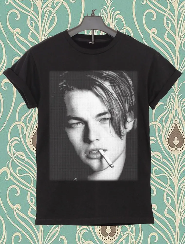 

Leonardo Dicaprio Idol Hollywood Actor Titanic Men Woman Black T-Shirt S M L XL