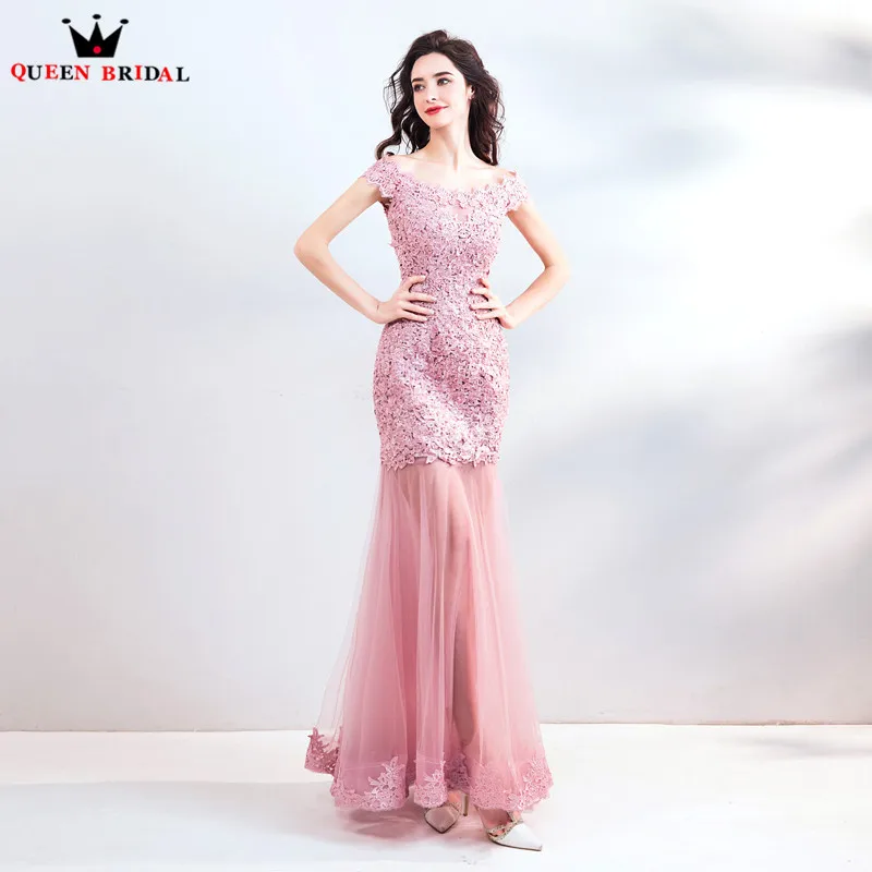 Sexy Evening Dresses 2019 Fashion Mermaid Tulle Lace Appliques Beading Formal Party Gowns Dress Evening Gown CS42