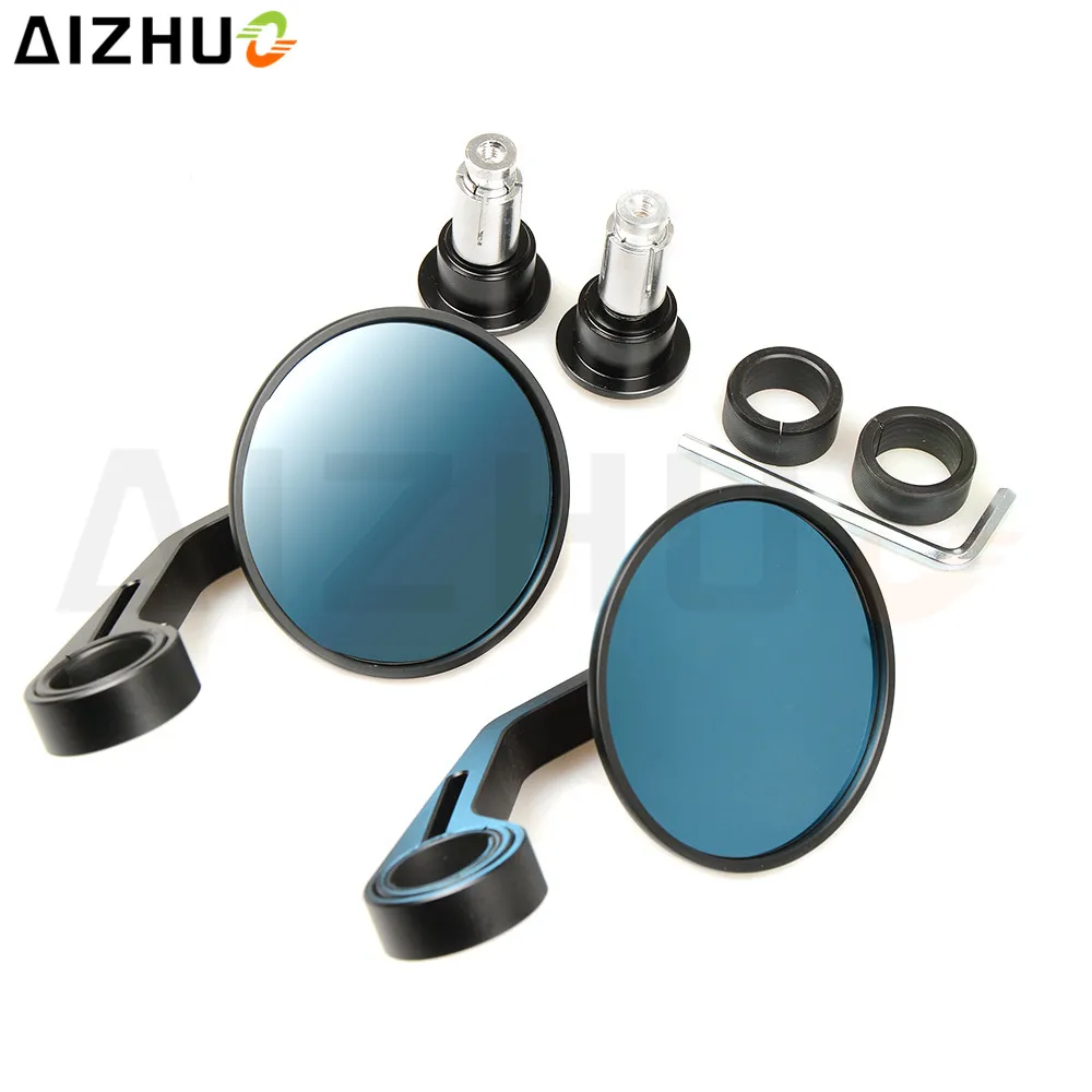 For Yamaha NMAX XJR1300 FZ6N XSR900 XMAX Vmax Motorcycle Rearview Mirror Cafe Racer Universal CNC Metal Handlebar End Mirrors