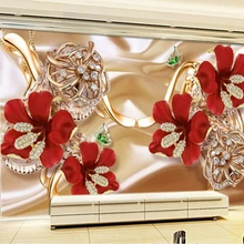 Beibehang пользовательские обои фрески 3d украшения золотые цветы ТВ фон Настенные обои для стен 3 d скачать papel де parede