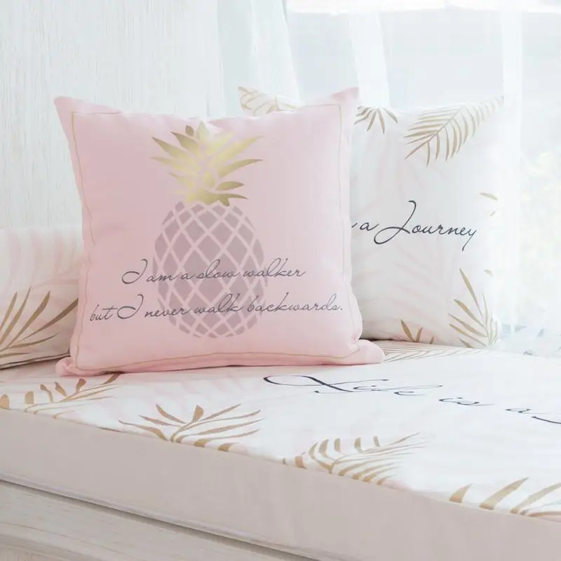 2 стороны печати розовый украшения геометрический Фламинго Чехлы минималистский декоративный шар перо ананас нордическая подушка случае