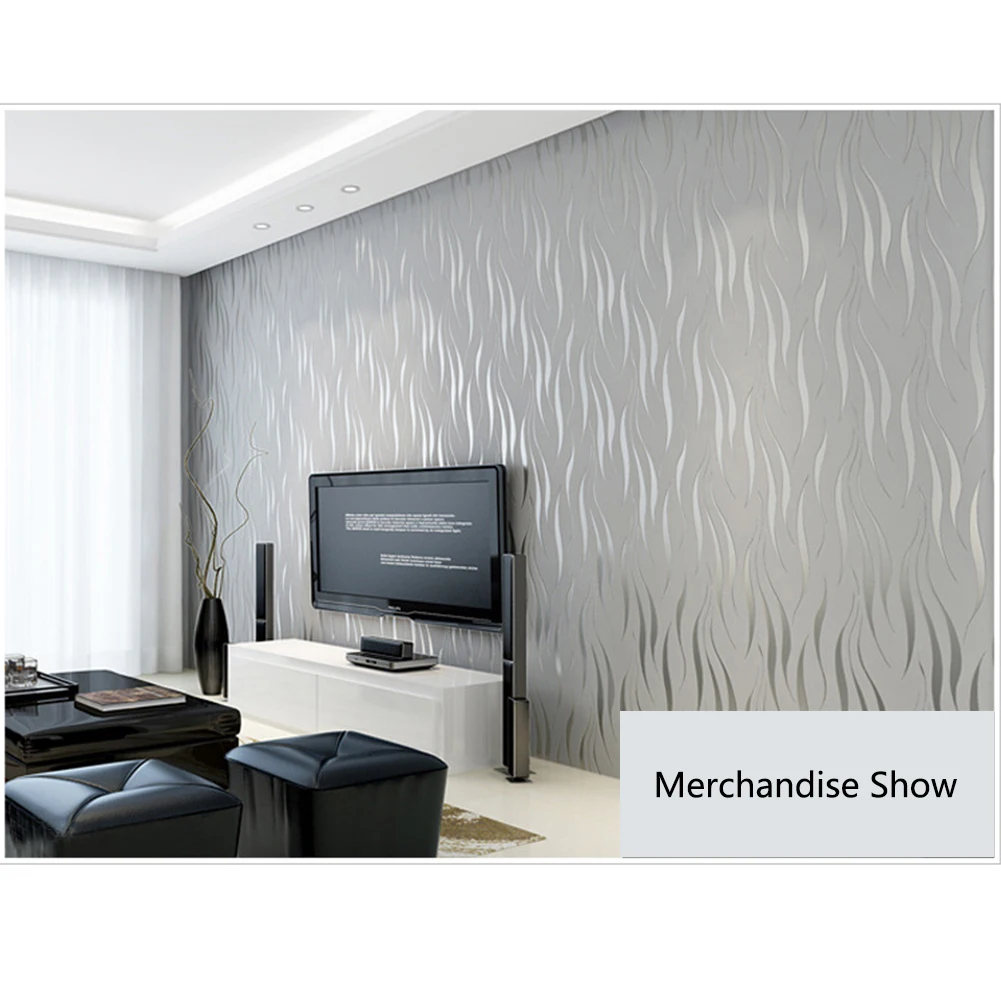 

Modern Cover Wavy Pattern Home Damask Wallpaper Decoration Living Room Roll DIY 3D Embossed TV Background Non Woven Bedroom