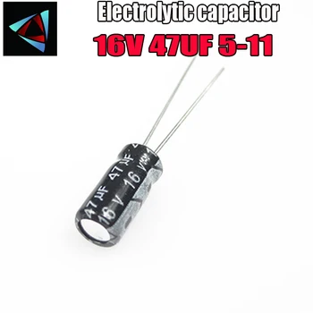 

30PCS Higt quality 16V 47UF 5*11mm 47UF 16V 5*11 Electrolytic capacitor