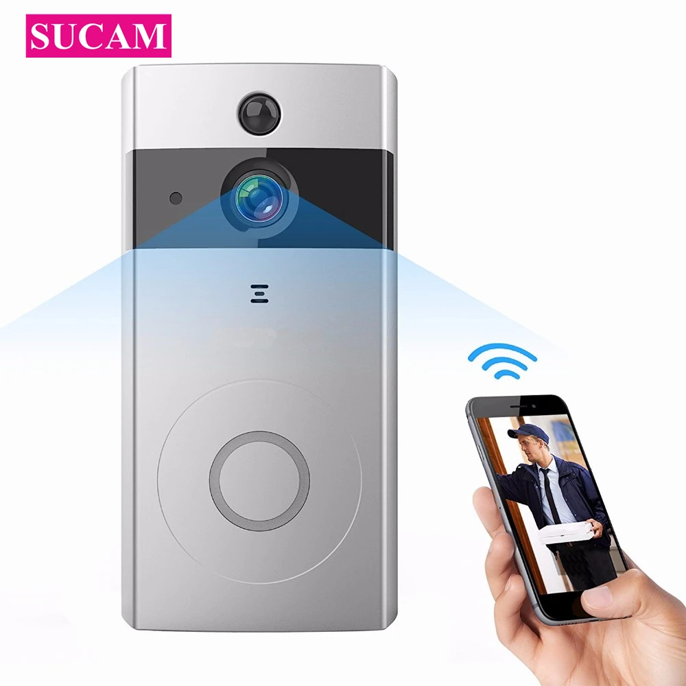 

SUCAM HD 720P Mini Wifi Doorbell Camera Two Way Audio Night Vision Wireless Bell IP Camera Motion Alarm Easy to Install