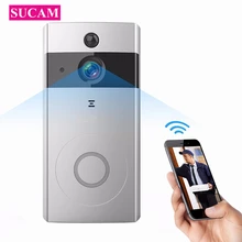 SUCAM HD 720P Mini Wifi Doorbell Camera Two Way Audio Night Vision Wireless Bell IP Camera Motion Alarm Easy to Install