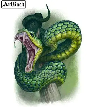 

Full square drill 5d diy diamond painting green snake kit crafts 3D diamond embroidery animal home decoration painting