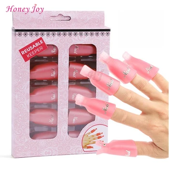 

10 Pcs/Lot Reusable UV Remover Gel Polish Nail Art Soakers UV Nail Degreaser Polish Wrap Tool Nails Soak Off Cap Clip Plastic