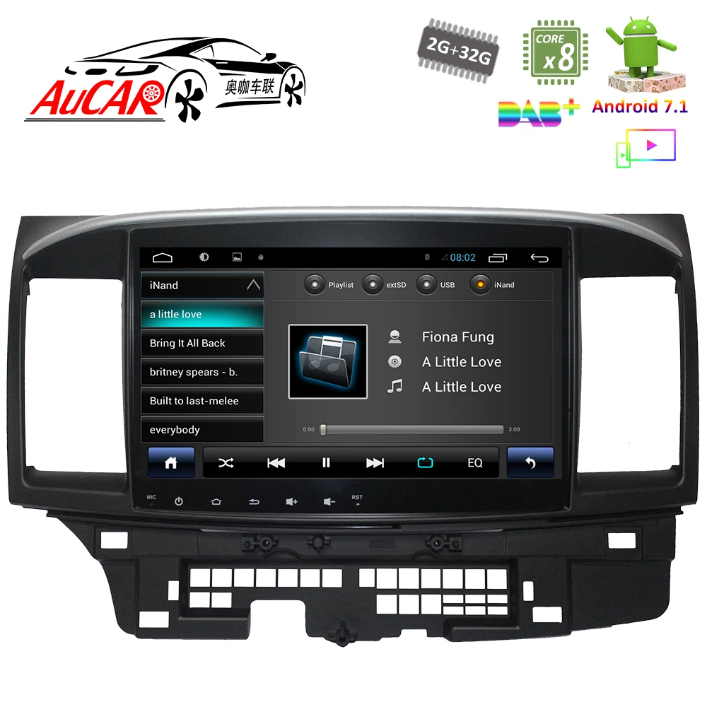 Perfect AuCAR 10.2" Android 7.1 Car GPS Navigation system for MITSUBISHI Lancer 2007-2017 car dvd Bluetooth GPS Radio WIFI 4G Stereo 5