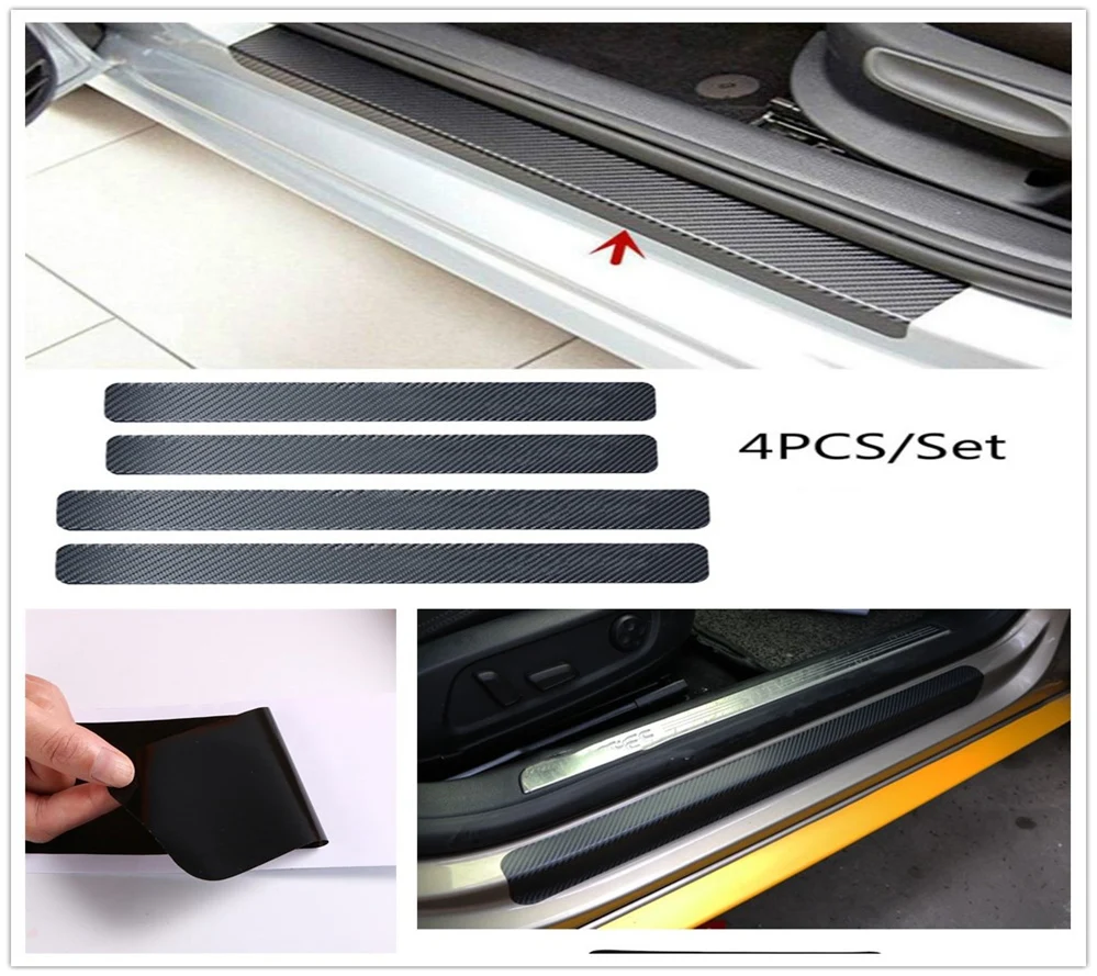

Car Door Sill Scuff Anti Scratch Carbon Fiber Sticker for Mercedes Benz A-Class X-Class S65 S63 S600 S560e A180 AMG GT