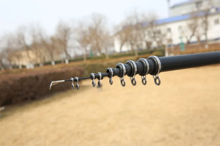 Vara de Pesca Haste de Giro da Haste Haste de Fibra de Carbono 2019 Portátil Rocha 2.4 m 3.6 m 4.5 m 5.4 m 6.3 m 7.2 m Carpa Haste Telescópica Marítima de Fibra de Carbono Ultraleve Disco 22 Varas de pescar