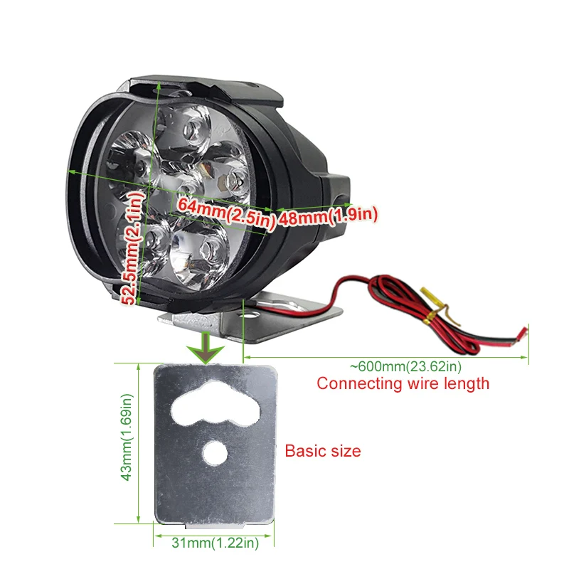 CNSUNNYLIGHT мотоциклов 8 Вт светодио дный фар E-bike скутеры точечные светильники авто фары автомобиля туман DRL внешний Габаритные огни