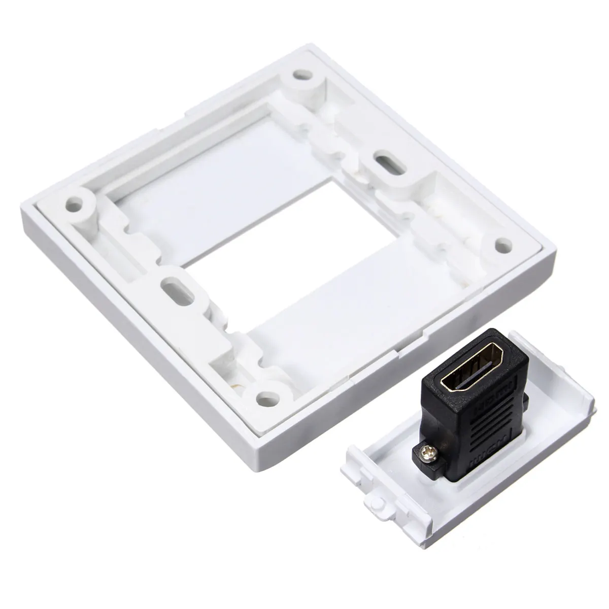 

Best Promotion White HDMI 1 Port Wall Plate Socket Panel Cover Coupler Outlet Extender For HDTV DIY Easy to Install