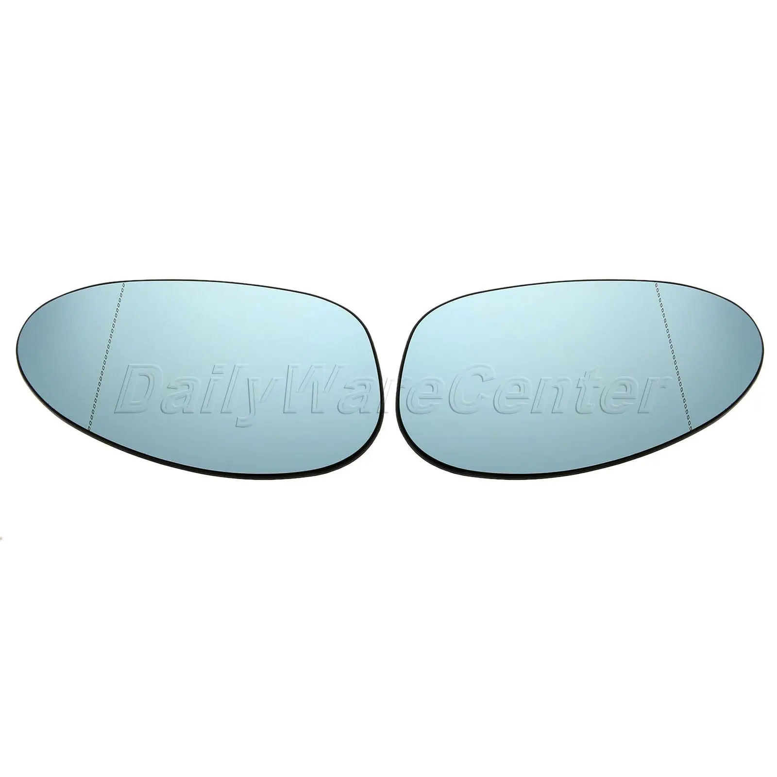 1Pair L+R Door Rear View Wing Mirror Glass Heated Blue For BMW 1 Series