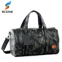 Лидер продаж мужской для путешествий и занятий спортом в тренажерном зале Спортивные сумки с независимые туфли хранения большой емкости дизайнерские армейского зеленого цвета, Сумки из натуральной кожи
