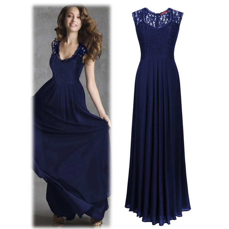 

2019 Women Long Dress Sexy Slim Party Dress Women Vestidos High Waist Maxi Dress Robe Femme Lace Hollow Out Dress Solid Elegant