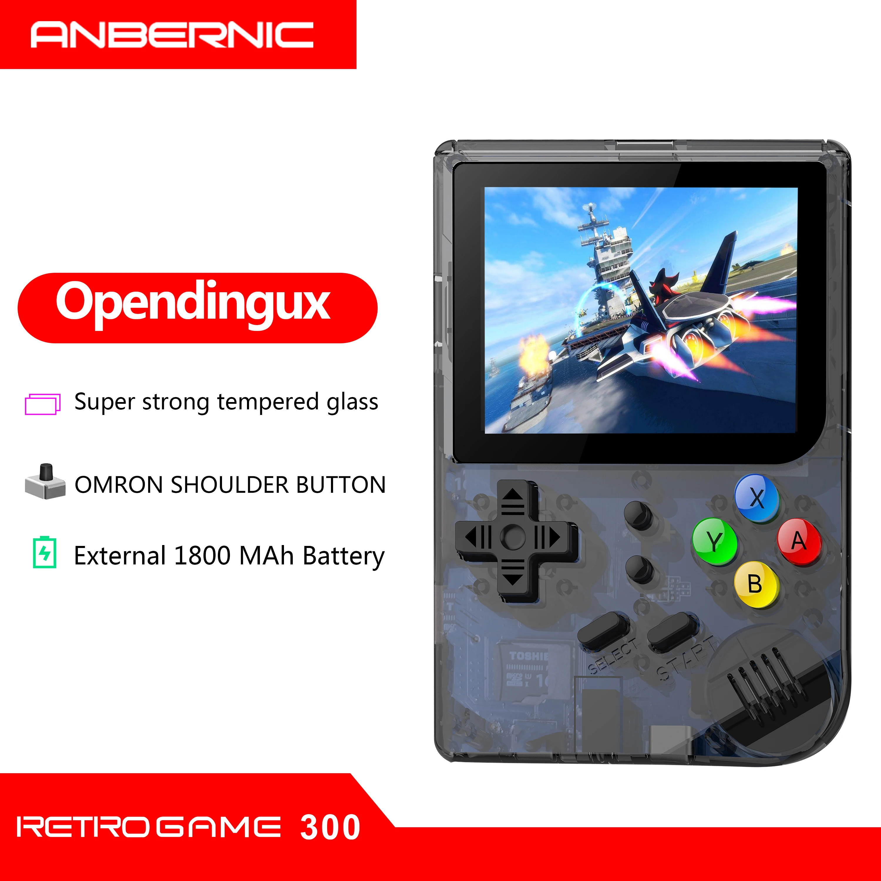 

ANBERNIC Rg300 3Inch Video Games Retro Console Build-In 3000 Games Handheld for PS1 Neogeo Gbc Open System RG 300 Retro game 300