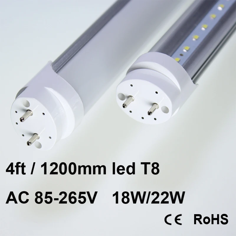 LED 튜브 라이트 T8 18W 120cm 형광 교체 램프 튜브 라이트 AC85-265V