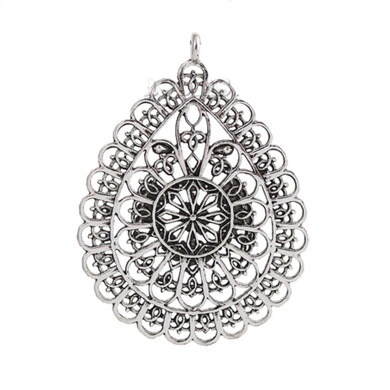 Подвески DoreenBeads в стиле бохо из сплава на основе цинка серебристого цвета для