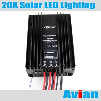 

Epever MPPT 20A LED lighting solar controller 12/24V auto work with built-in LED Driver IP67 waterproof
