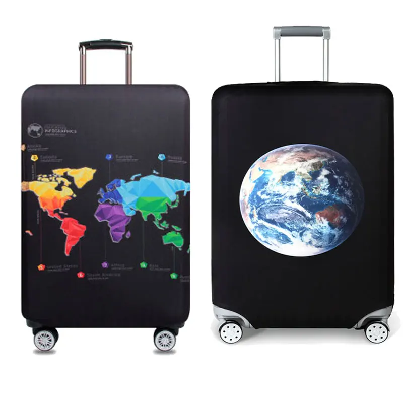 OKOKC карта мира, чехол на колесиках, чехол, пылезащитный чехол, аксессуары для путешествий, эластичная ткань, защитный чехол для багажа, Suitable18-32 дюймов